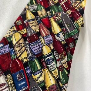 Wine Bottles Hand Sewn Tie 58”